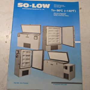So-Low Equipment Sales Brochure Catalog Freezers Feature Specifications
