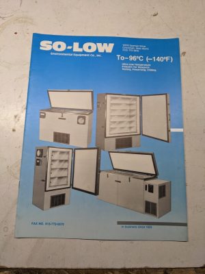 So-Low Equipment Sales Brochure Catalog Freezers Feature Specifications