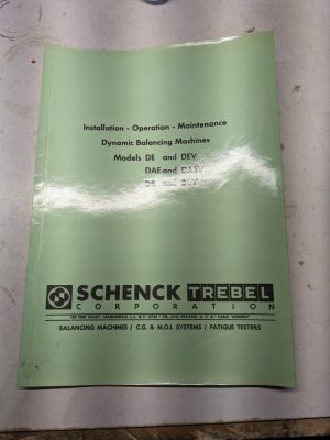 Schenck Trebel Balancing Machines Operator Service Manual Dynamic Dev Daev Dbv