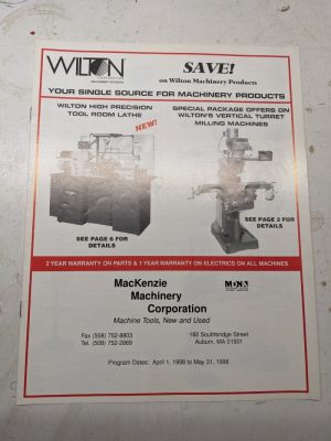 Wilton'S Sales Brochure Price List Catalog Drill Press Band Saw Zip Grinder 1998