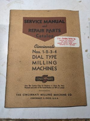 Cincinnati Service Manual Repair Parts Catalog #1 2 3 4 Milling Machine M-786-5