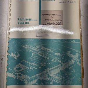 Wagner Operator Service Manual Instructions Cold Sawing Machine Wkma200 1962