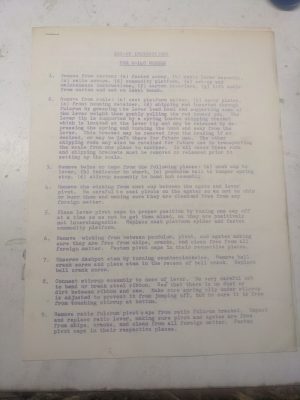 Pennsylvania Scale Set-Up Instruction Calibration Model C-140 Photocopy