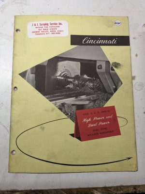 Cincinnati Sales Brochure Catalog #3 4 5 6 Milling Machines Specifications Feat