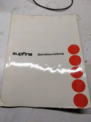 Supfina Service Operator Manual Sm10-At Centerless Superfinish Machine Parts