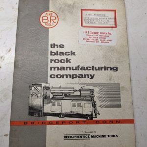 Reed-Prentice Machine Black Rock 22V 22Vs Milling Service Manual Parts List