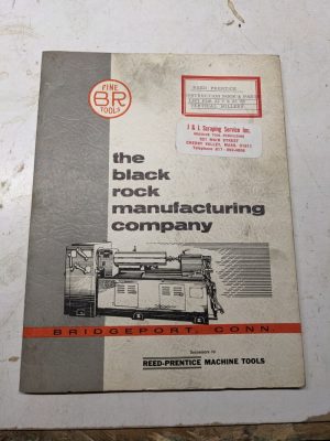 Reed-Prentice Machine Black Rock 22V 22Vs Milling Service Manual Parts List