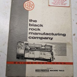 Reed-Prentice Machine Black Rock Service Manual Parts List 20” Model A Lathe