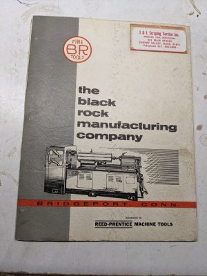 Reed-Prentice Machine Black Rock Service Manual Parts List 20” Model A Lathe