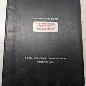 Reed-Prentice Machine Operator Service Manual Parts List #5 Miller Die Sinker