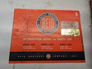 Reid Surface Grinder Instruction Service Manual Parts List Book 618P Pt H