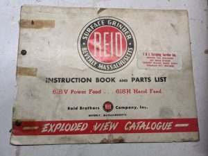 Reid Surface Grinder Instruction Service Manual Parts List Book 618V 618H