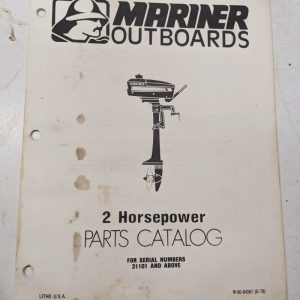 Mariner Outboard Boat Motor Parts List Book Catalog Manual 2 Hp 31101 1978