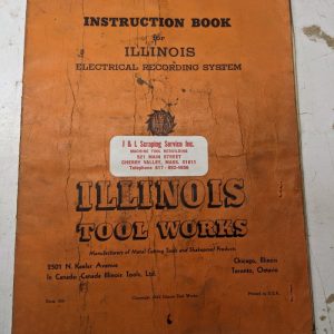 Illinois Tool Instruction Service Manual Electrical Recording System 1942