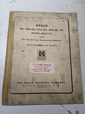 Heald Service Repair Parts List Manual Book 46B 47A 48A 49 Bore-Matics Machine