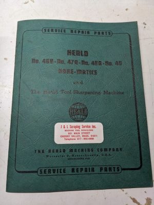 Heald Service Repair Parts List Manual 46B 47A 48A 49 Bore-Matics Tool Sharpen