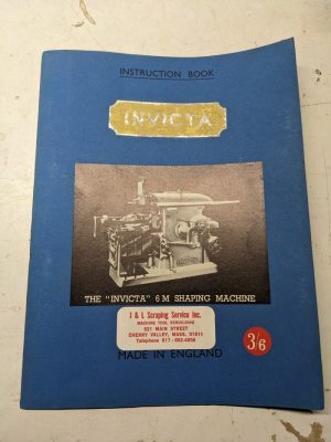 Invicta Operator Instruction Service Manual Parts List Book Shaping Machines 6M