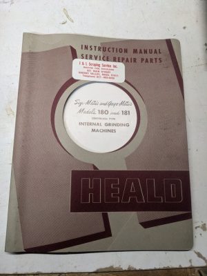 Heald Service Manual Parts List Size Gage Matic 180 181 Model Grinding Machine