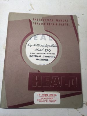 Heald Service Manual Parts List Book Size Gage Matic 170 Model Grinding Machine