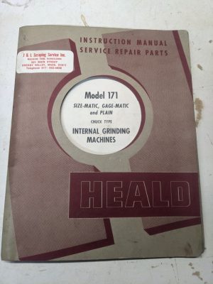 Heald Service Manual Parts List Book Size Gage Matic 171 Model Grinding Machine