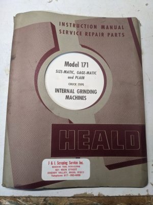 Heald Service Manual Parts List Book Size Gage-Matic 171 Model Grinding Machine