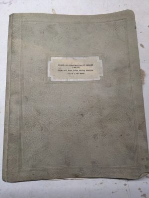 Ex-Cell-O 602 Milling Machine Operator Service Manual Parts List Book Catalog