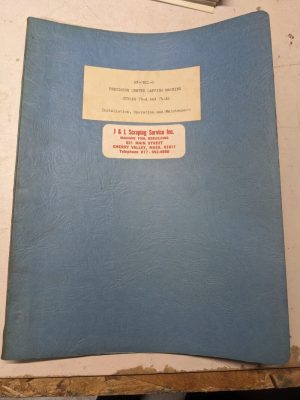 Ex-Cell-O Operator Service Manual Repair Parts List Lapping Machine 74-A 74-Al