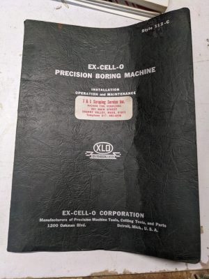 Ex-Cell-O Operator Service Manual Repair Parts List Boring Machine 112-C Style