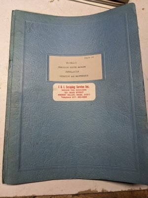 Ex-Cell-O Operator Service Manual Repair Parts List Boring Machine 10 Style