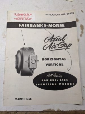 Fairbanks-Morse Induction Motor Operator Service Manual Parts List Qza E C Cu
