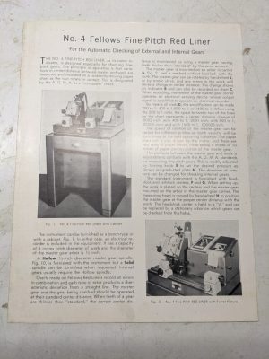 Fellows Sales Brochure Catalog Specifications Features #4 Fine Pitch Red Liner