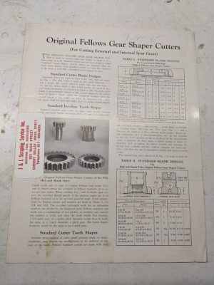 Fellows Machining Instructions Gear Shaper Cutters 1944