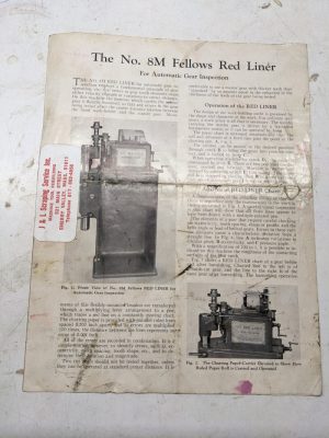 Fellows Sales Brochure Catalog Specifications Operation #8M Red Liner Inspection