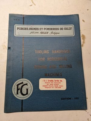 Forges Gilly Tooling Handbook Horizontal Boring Milling Machines 1951 Drawing