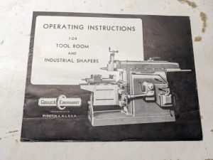 Gorton Operator Instruction Manual Industrial Shapers 1945 Shop Tool Machine