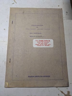 Homestrand Machine Tool Homach Km-1800 Lathe Service Operator Manual