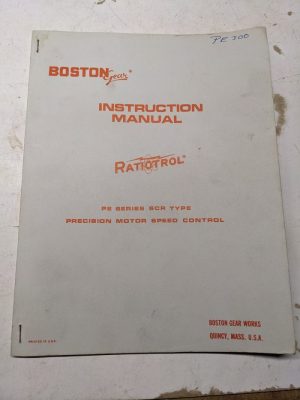 Boston Gear Instruction Service Manual Ratiotrol Pe Series Scr Speed Control