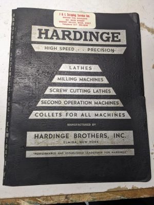 Hardinge Operator Service Manual Instruction Book Precision Lathe On Pedestal