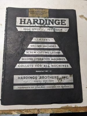 Hardinge Operator Service Manual Second Operation Machines Lathe Mill Shop Tools