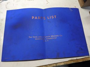 Goss De Leeuw Machine Service Parts List Book Manual Catalog 8.5X8” 1943
