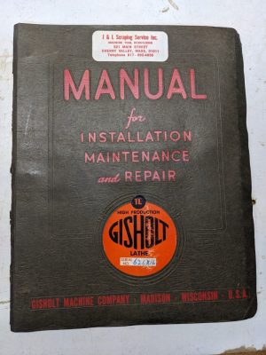 Gisholt Machine Operator Service Manual Parts List Catalog 1L Turret Lathe 1942