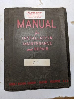 Gisholt Machine Operator Service Manual Parts List Catalog 1L Turret Lathe 1952