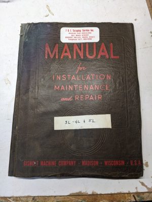 Gisholt Machine Operator Service Manual Repair Parts List Book 3L 4L 5L Lathe