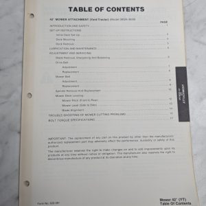 Ford Repair Service Manual 42" Mower Attachment 09Gn 3659 For Yard Tractor 1984