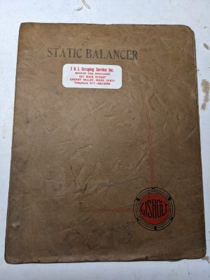 Gisholt Machine Operator Service Manual Repair Parts List Book Static Balancer