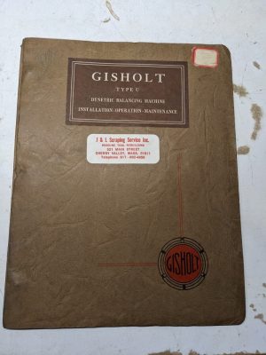 Gisholt Machine Operator Service Manual Repair Parts Book 3U Dynetric Balacing