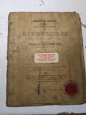 Gisholt Machine Operator Service Manual Parts Book List #12 Automatic Lathe 1941