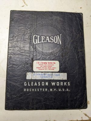 Gleason 12” Bevel Gear Generator Service Parts List Book Manual Catalog 1933