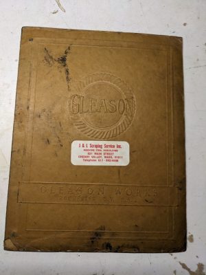 Gleason 6” Straight Bevel Gear Generator Operator Service Manual 1940 Shop Tool
