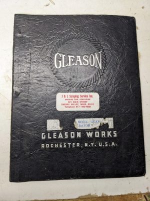 Gleason 3” Spiral Bevel Gear Generator Operator Service Manual 1943 Shop Tool